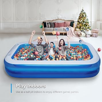 Inflatable Swimming Pool 103x69x20in and Electric Air Pump