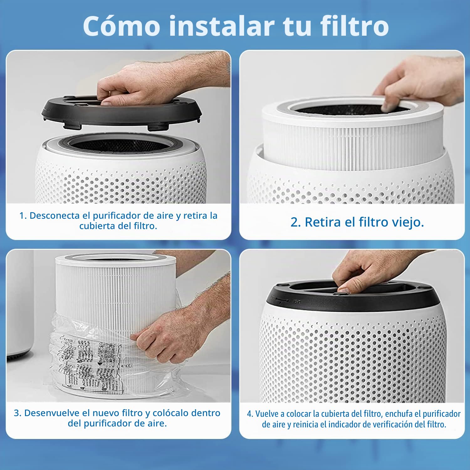 1 unidad de filtro de repuesto H13 True HEPA para purificador de aire LEVOIT Core 400S Smart WiFi (Core400S-RF) | 100% compatible | Filtra polen, PM2.5 y pelo de mascotas | Mayor duración