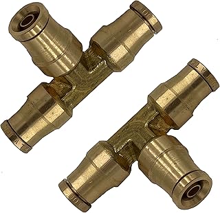 Utah Pneumatic 1/4 Push To Connect Fittings Dot Air Fittings Tee Union Air Hose Fittings For Saej844 Nylon Air Line Brake Tube Applications Air Suspension Fittings 1/4 Air Fitting (2 Pack)