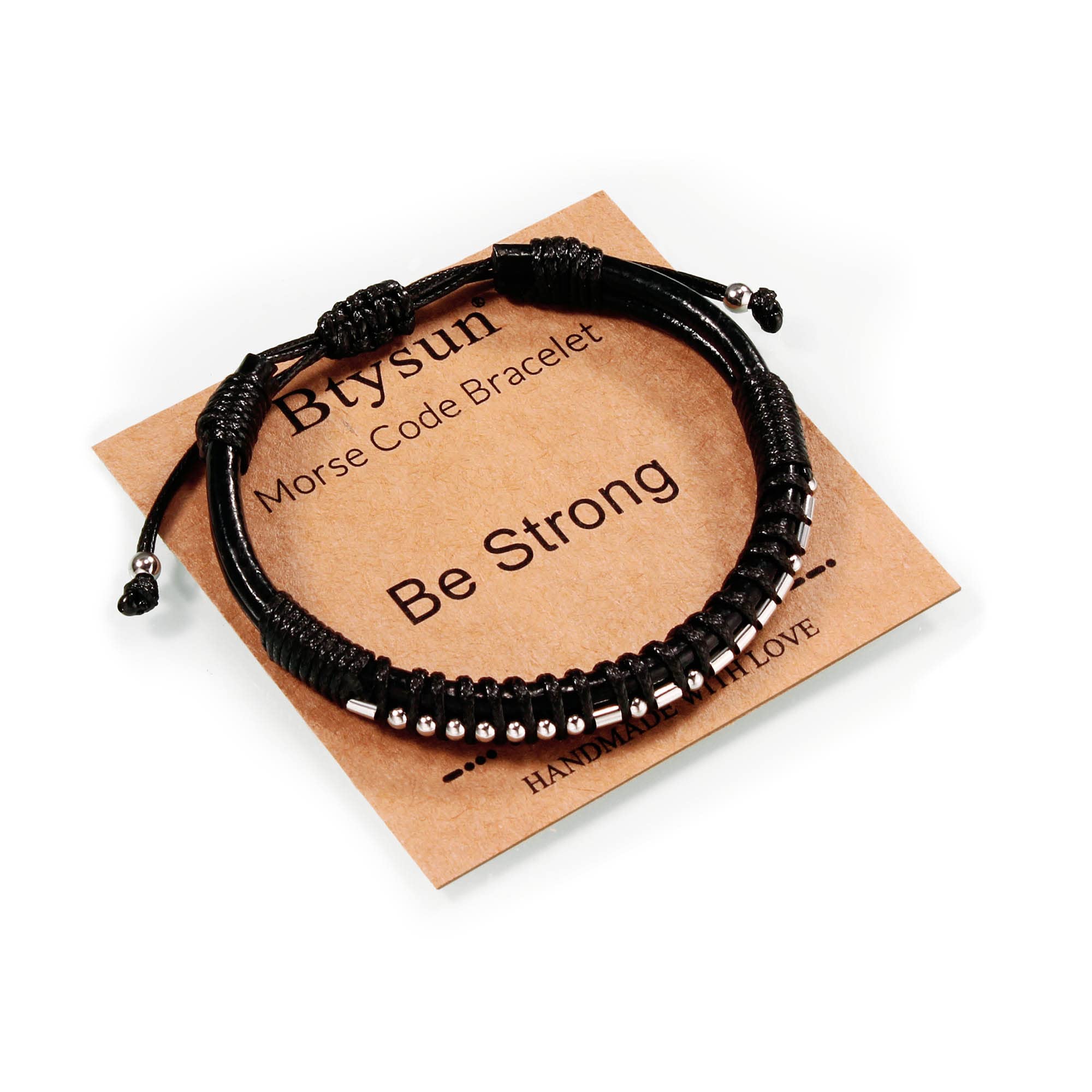 Btysun Fathers Day Gift, Gifts for Men Morse Code Bracelets for Men 2026 Graduation Gifts Mens Bracelet for Him Boyfriend Husband Leather Bracelet Motivational Birthday Jewelry Stocking Stuffers