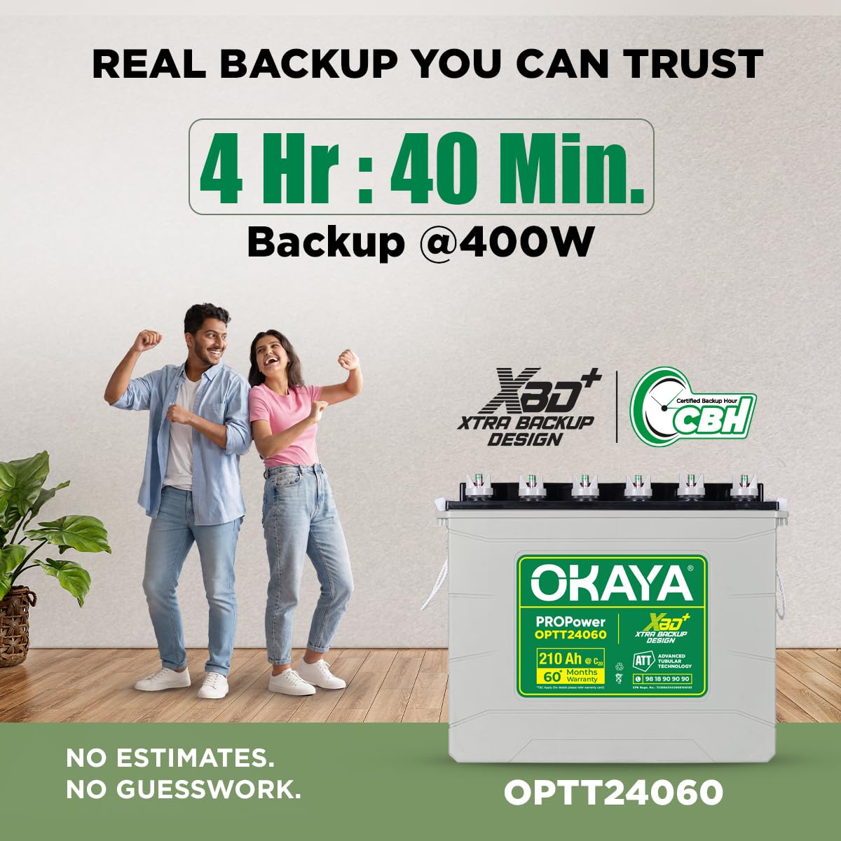 OKAYA OPTT24060 210 AHAh Inverter Battery thumbnail 3