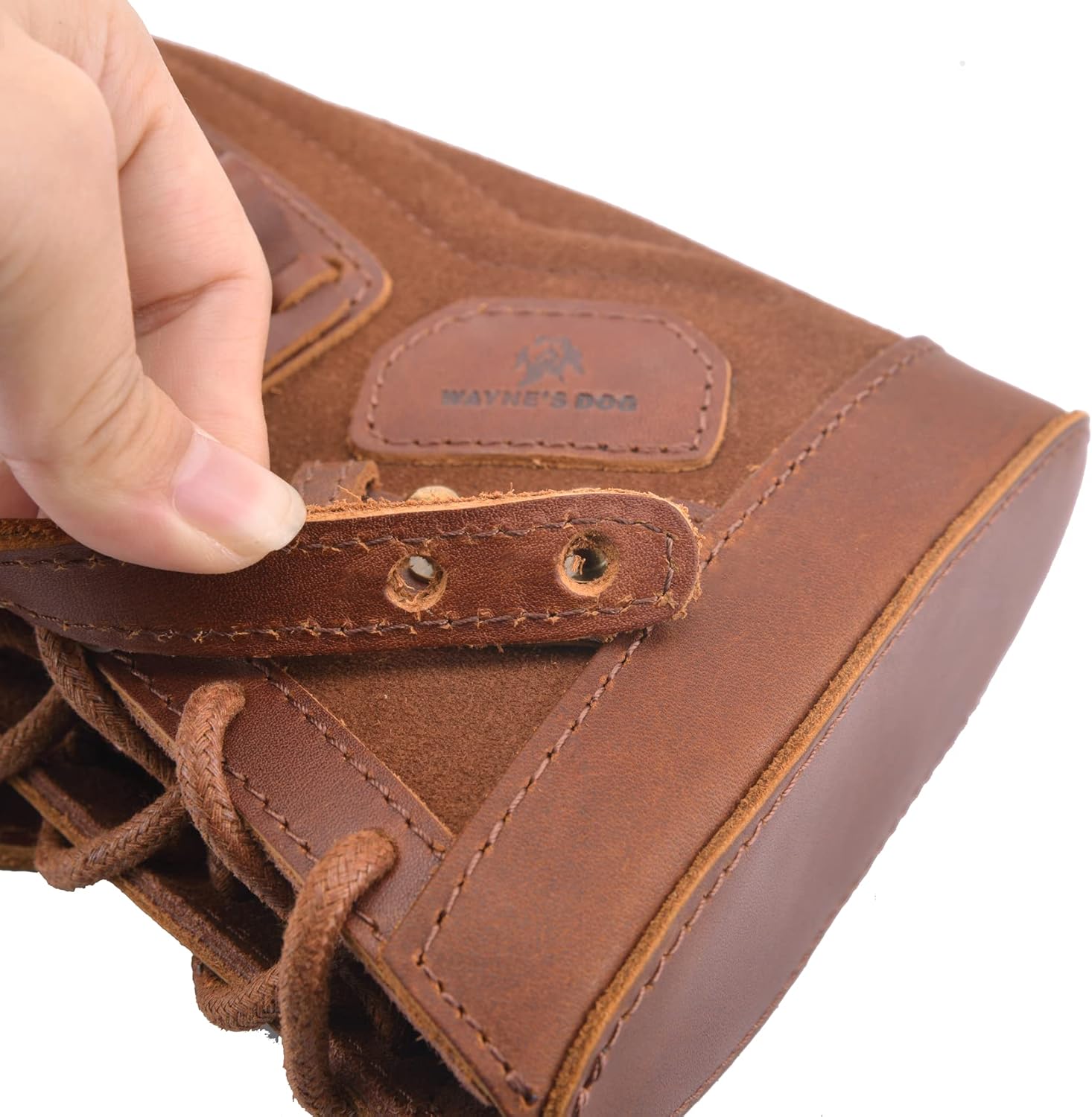 Cowhide Leather Recoil Pad Rifle Buttstock Cheek Rest Pad with Shell Hoder for Left Right Handed
