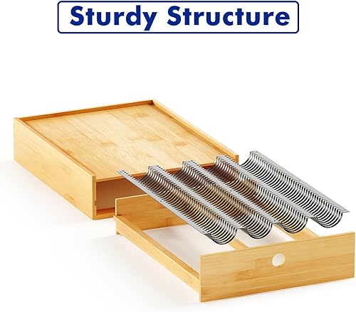 Miniatura 5 de New England Stories Soporte para cápsulas de café compatible con cápsulas Nespresso Vertuo, cajón de almacenamiento de cápsulas de escritorio