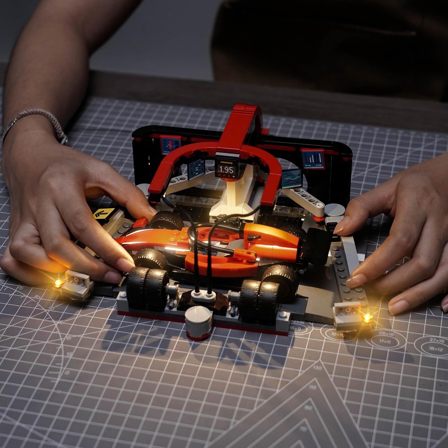 LED Lighting Compatible with Lego City F1 Pit Stop & Pit Crew with Ferrari Car 60443，Light Kit Compatible with Lego 60443, NOT Included The Model Set - JUST Lights