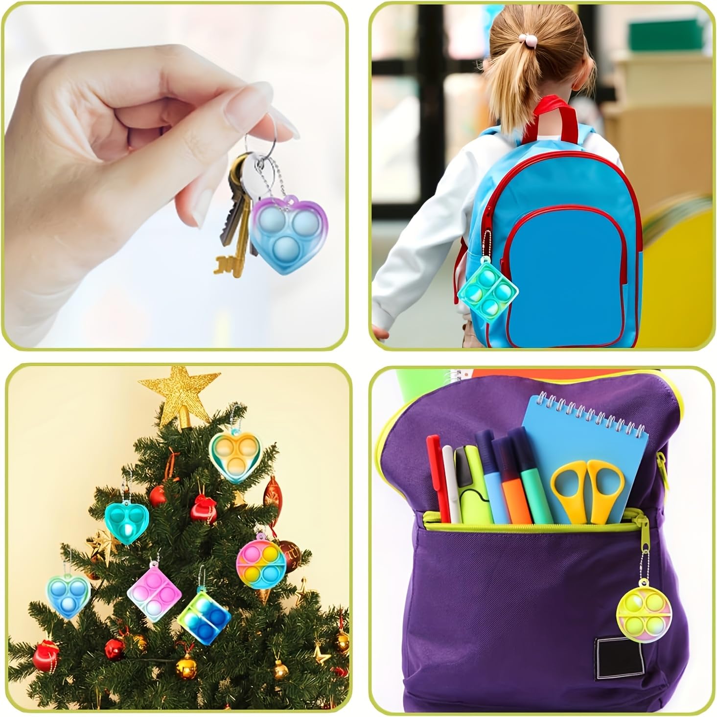 Party bag Fillers for Kids,30PCS Mini pop its Fidget Keyring for Kids Girls Boys Toddlers Christmas Stocking Stuffers Party Favors Gifts Stress Relief - Image 3