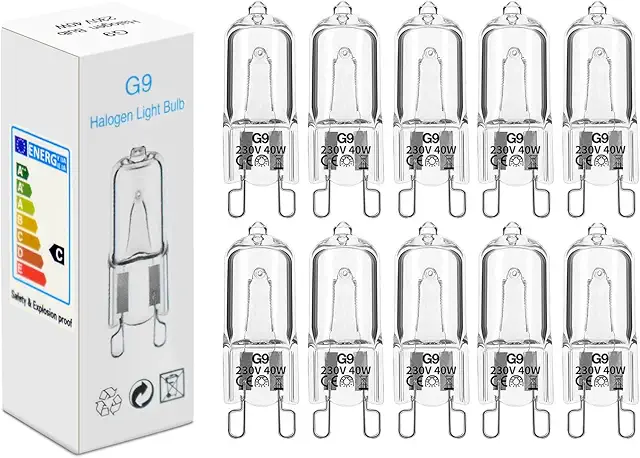 G9 Halogen Bulb 10pcs - 40W 230V Dimmable Warm White Light