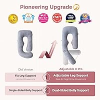 Vista 3 de Momcozy Dreamlign U Pro - Almohada de embarazo para dormir, almohada de maternidad con almohada ajustable para las piernas, funda extraíble, soporte