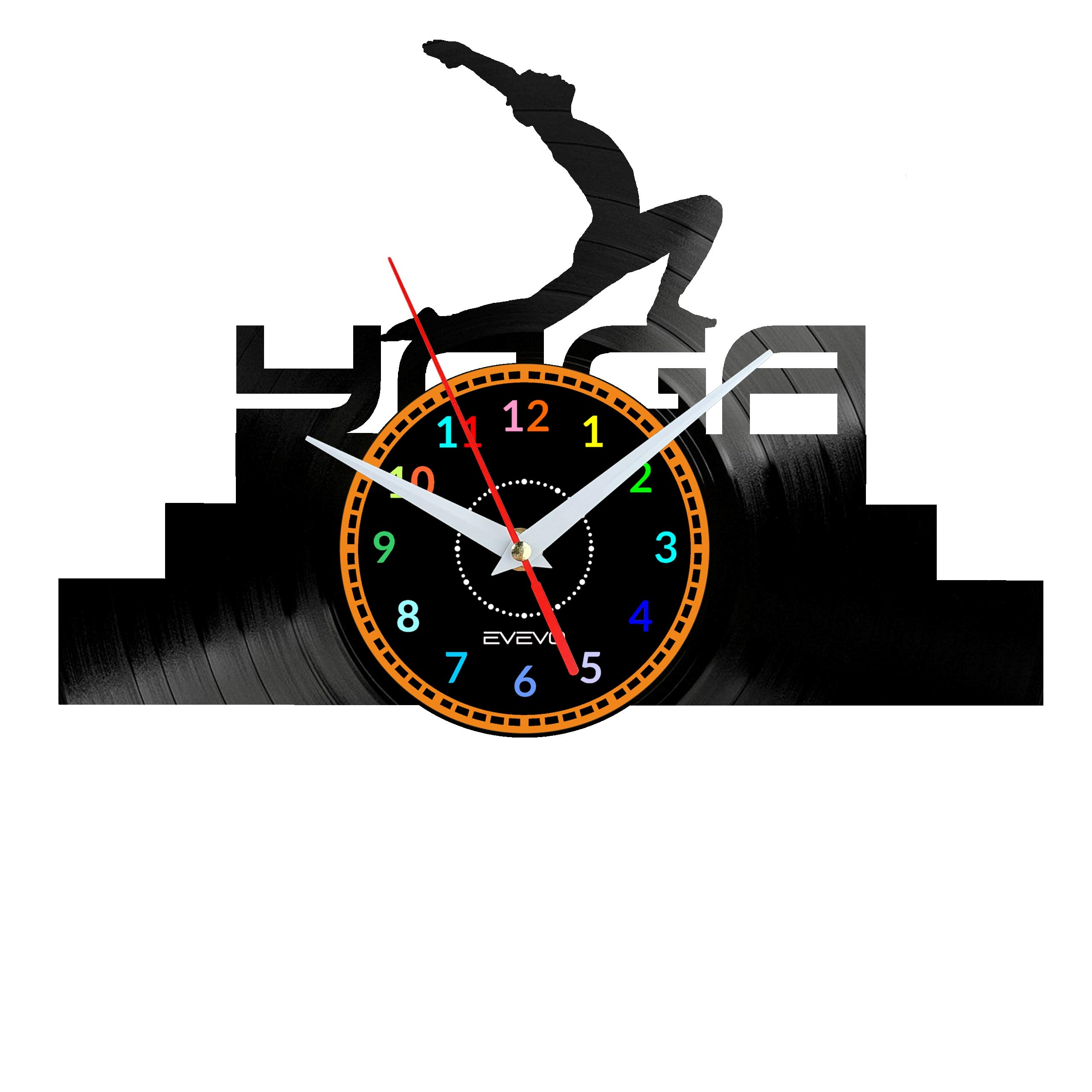 Horloge murale Yoga en vinyle, le cadeau parfait pour amateurs de méditation