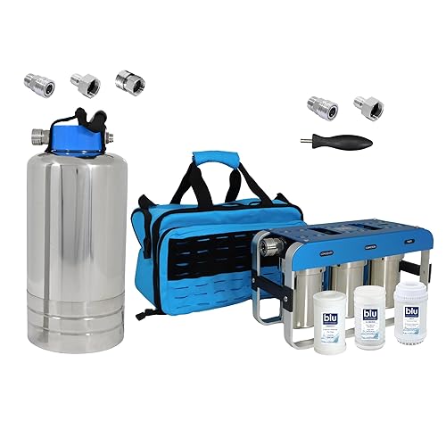 Miniatura 3 de GoBluTech AR3, sistema de filtro de agua para caravanas, filtro de 0.2 micrones para campistas con filtros compactos de 5 pulgadas, sistema