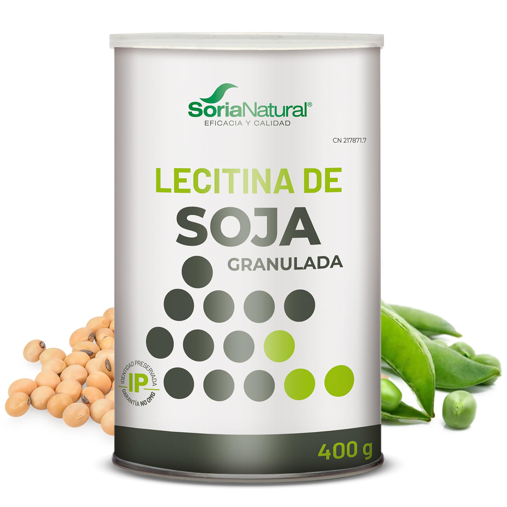 Soria Natural Naturcitina - Complemento Alimenticio de Lecitina de Soja Granulada - Reduce el Colesterol, Potencia la Memoria, Reduce la Fatiga y Mejora el Mantenimiento de la Piel - Bote de 400gr