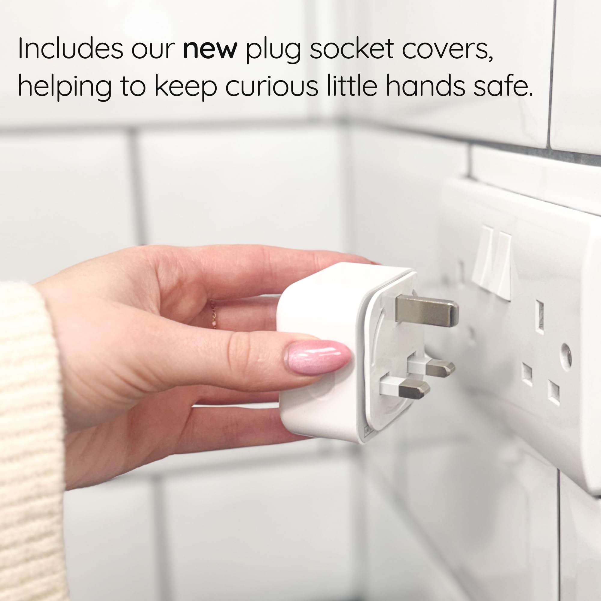 BABYGO® Kit de seguridad para bebés Cerradura de gabinete de seguridad magnética Cerradura de puerta de horno Abrazadera de protección de seguridad para bebés Protectores de esquina para | blanco