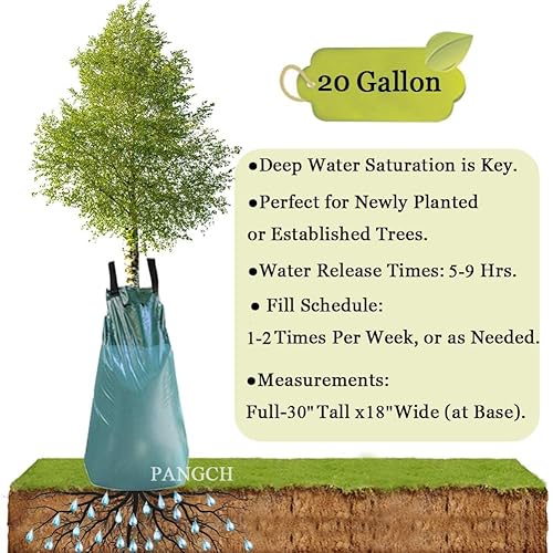 Miniatura 7 de Bolsa de riego para árboles, bolsas de riego de árboles de liberación lenta de 20 galones, bolsa de riego por goteo para árboles recién plantados