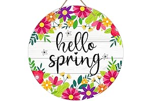SICOHOME Hello Spring Door Sign, a Floral Welcome to the Season