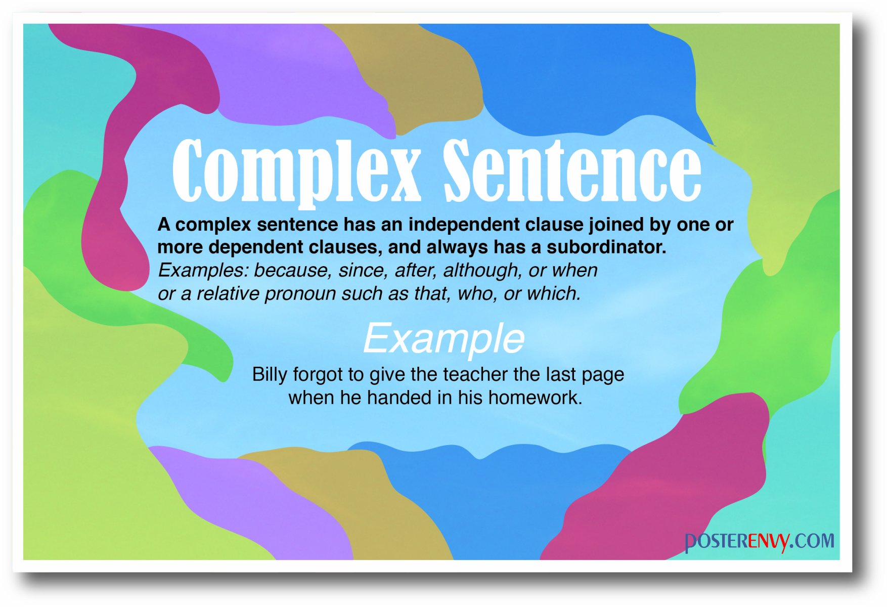 Amazon.com: Complex Sentences - NEW Classroom Language Arts POSTER