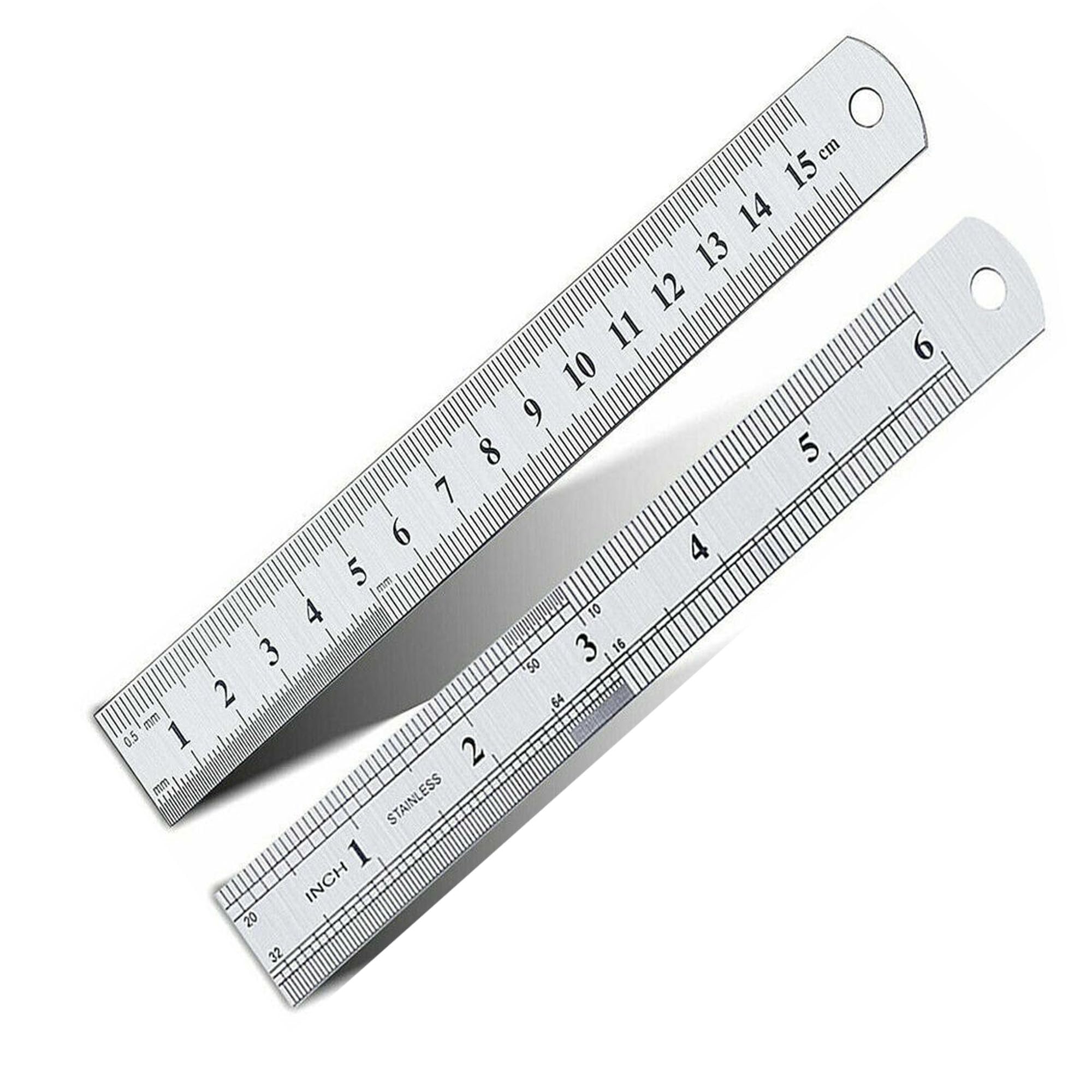 MAXPERKX 6" inch 15cm 150mm Stainless Steel Double Sided Ruler Metal Rule Metric Imperial Straight Edge Lenght Indicator Precision measurement Accuracy Drawing aid Ruler
