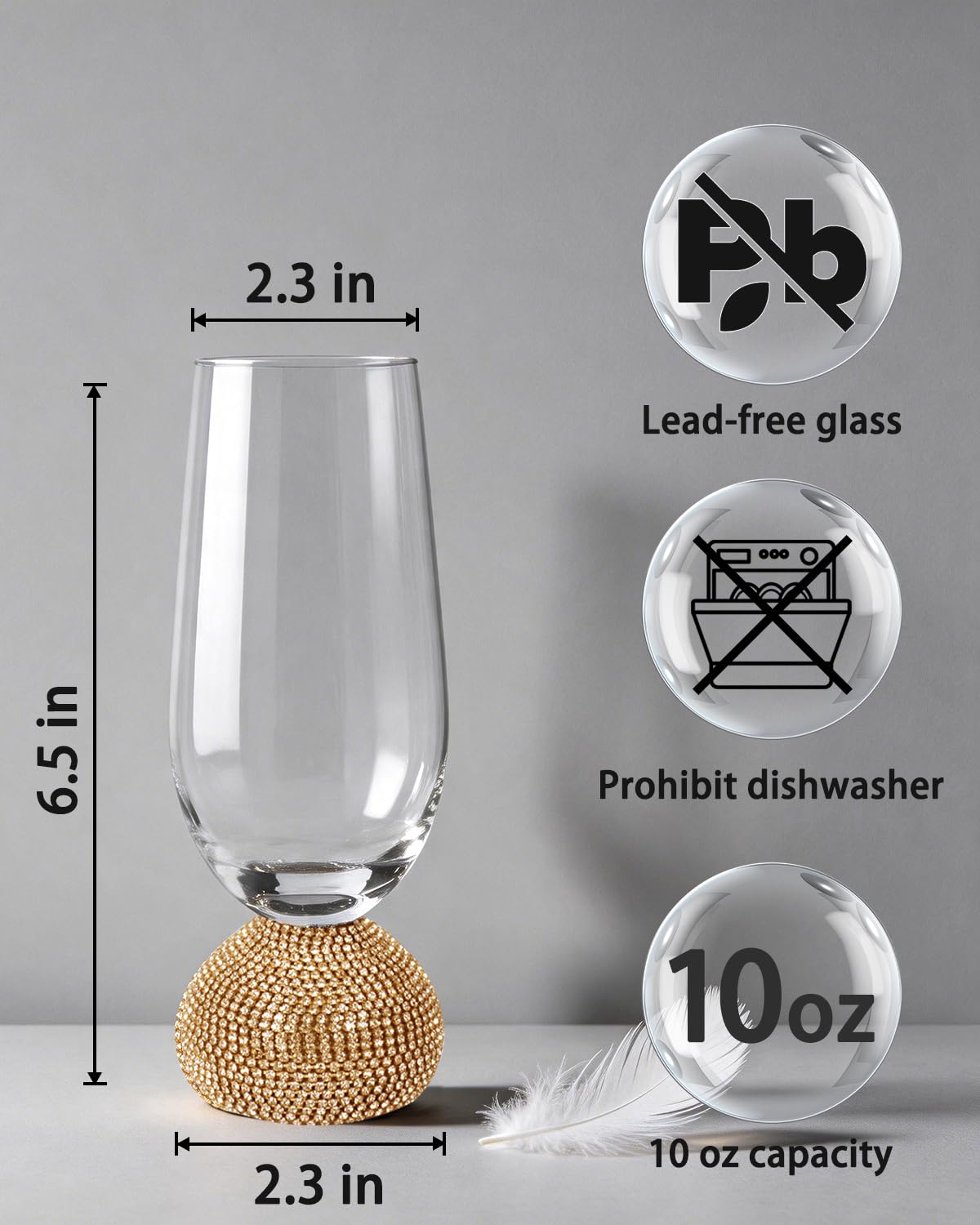 Elegant Stemless Champagne Glasses - Set of 4 -5 Elegant Stemless Champagne Glasses - Set of 4 -5