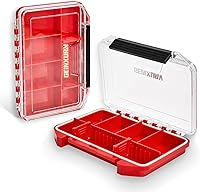 GEINXURN IPX4 Waterproof Small Parts Organizer with Removable Dividers - Screwdriver Bit Storage Box, 2 Pack