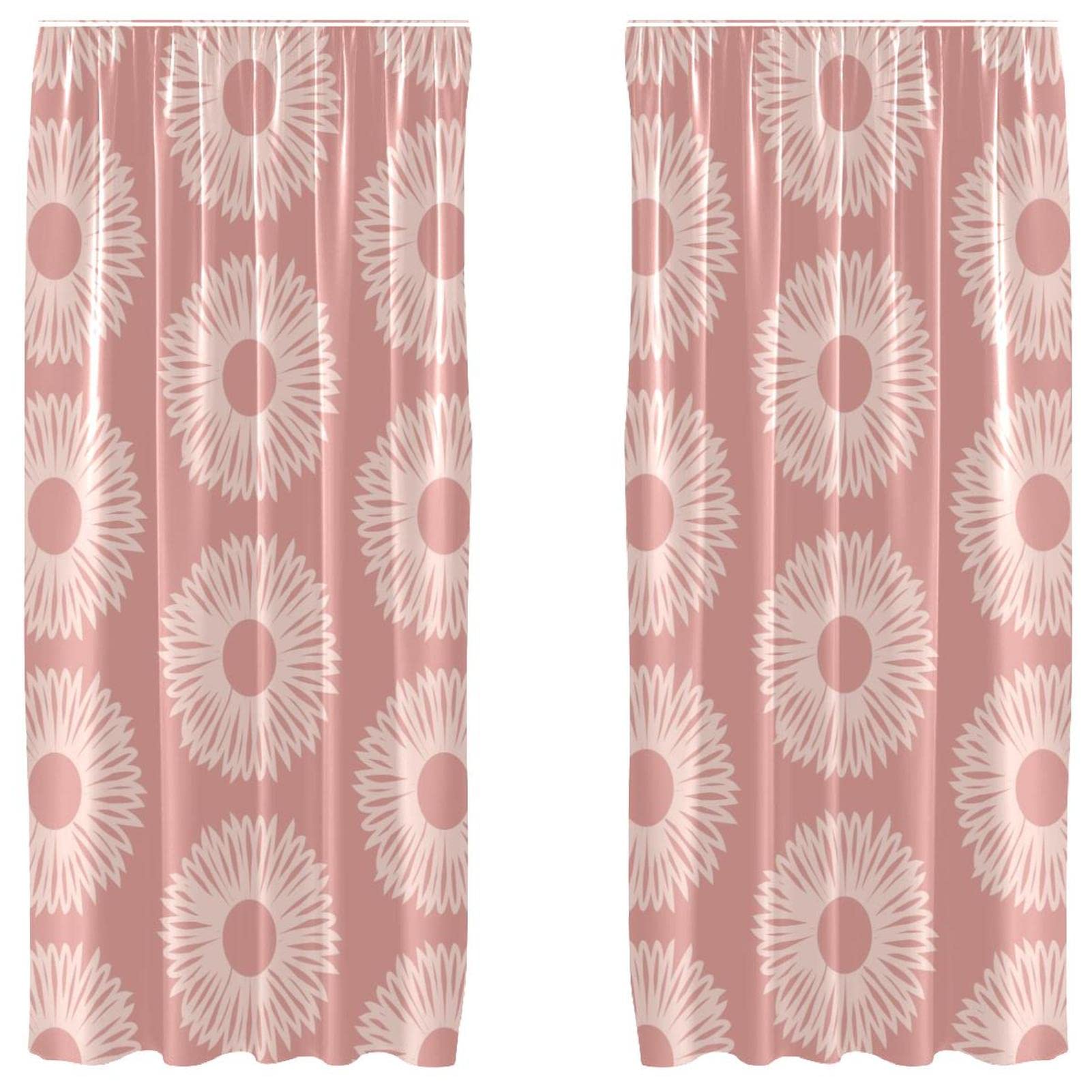 Cortinas mandala rosa claro (juego de 2 paneles) para decorar tu sala de estar de forma elegante