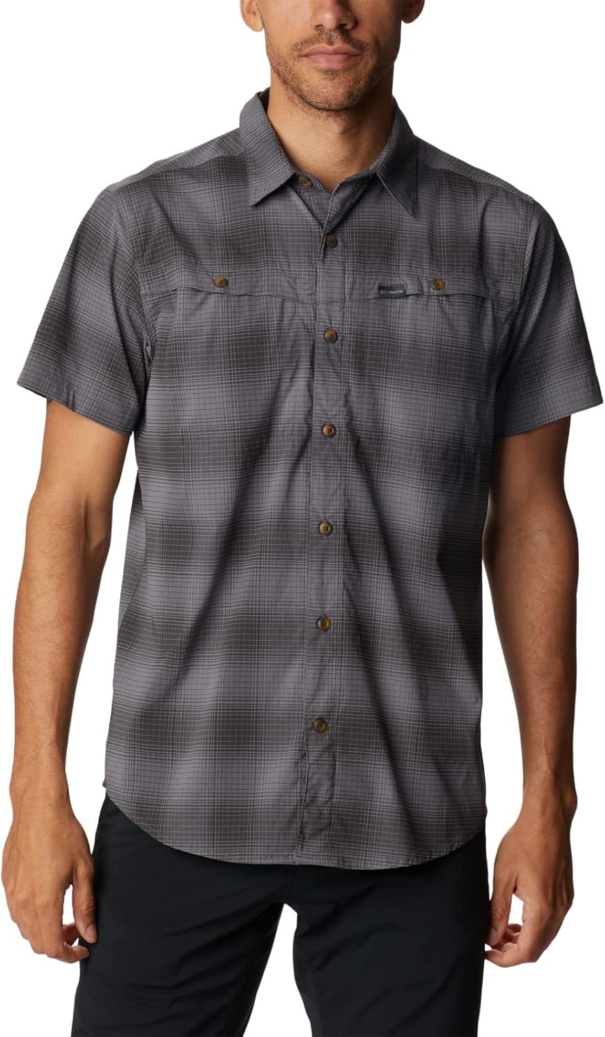 Columbia Mens Newton Ridge Plaid Short Sleeve