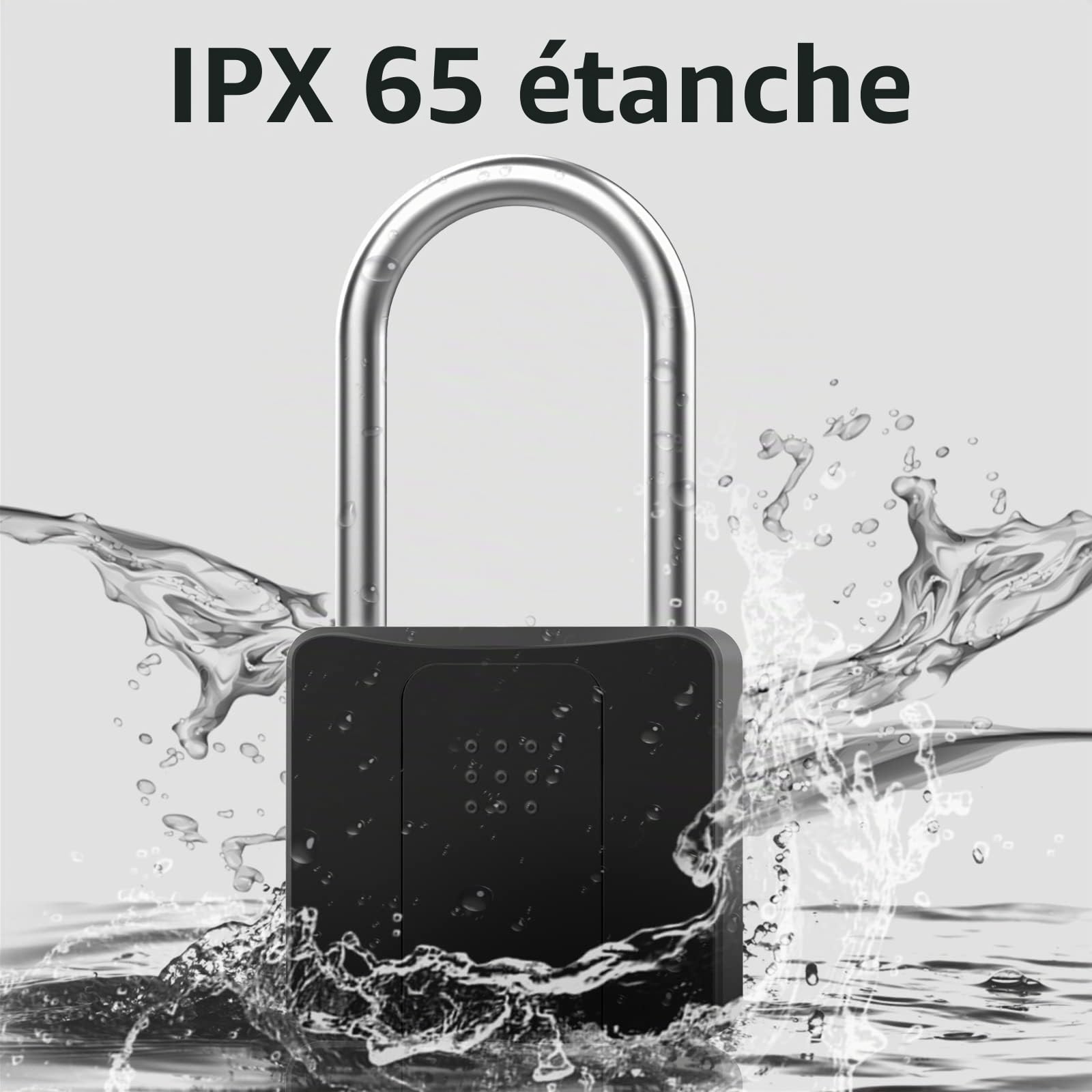 Cadenas Empreinte Digitale, Serrure de Poutre Longue Empreinte & Bluetooth, Serrure Empreinte Digitale avec clé Smart Touch Lock, étanche, Pour l'extérieur, Entrepôts
