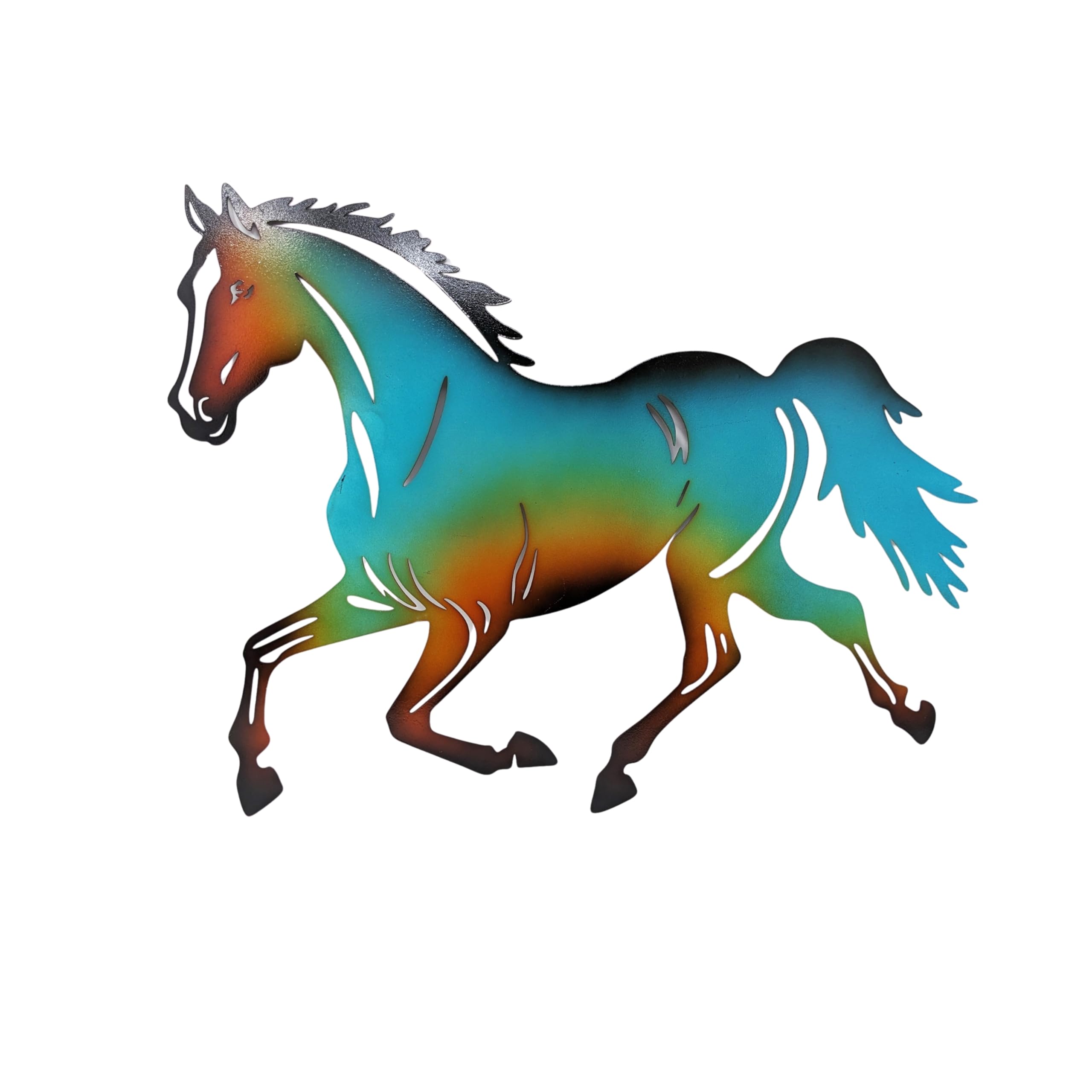 AMAJY Noble Metal Cutout Horse Wall Art – Beautiful Equestrian Silhouette – Premium Quality Metal Wall Décor – Ideal for Home, Office, Stable – Adds