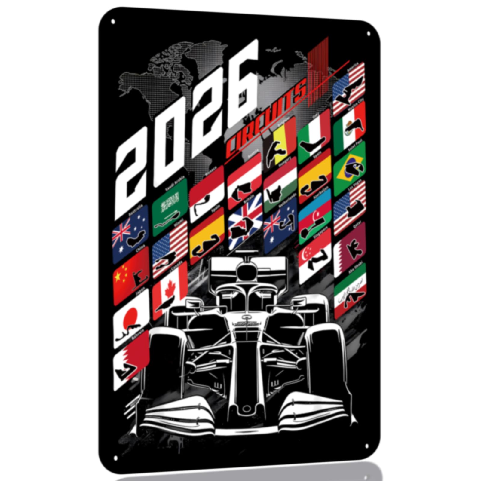 Formula 1 Gifts Metal Signs Vintage Wall Art F1-2026 season Gifts for Him Man Cave, Men Garages,Home, Game Rooms And Offices Sign Plaques Decorations Racing Enthusiasts F1 Merchandise 30x20cm