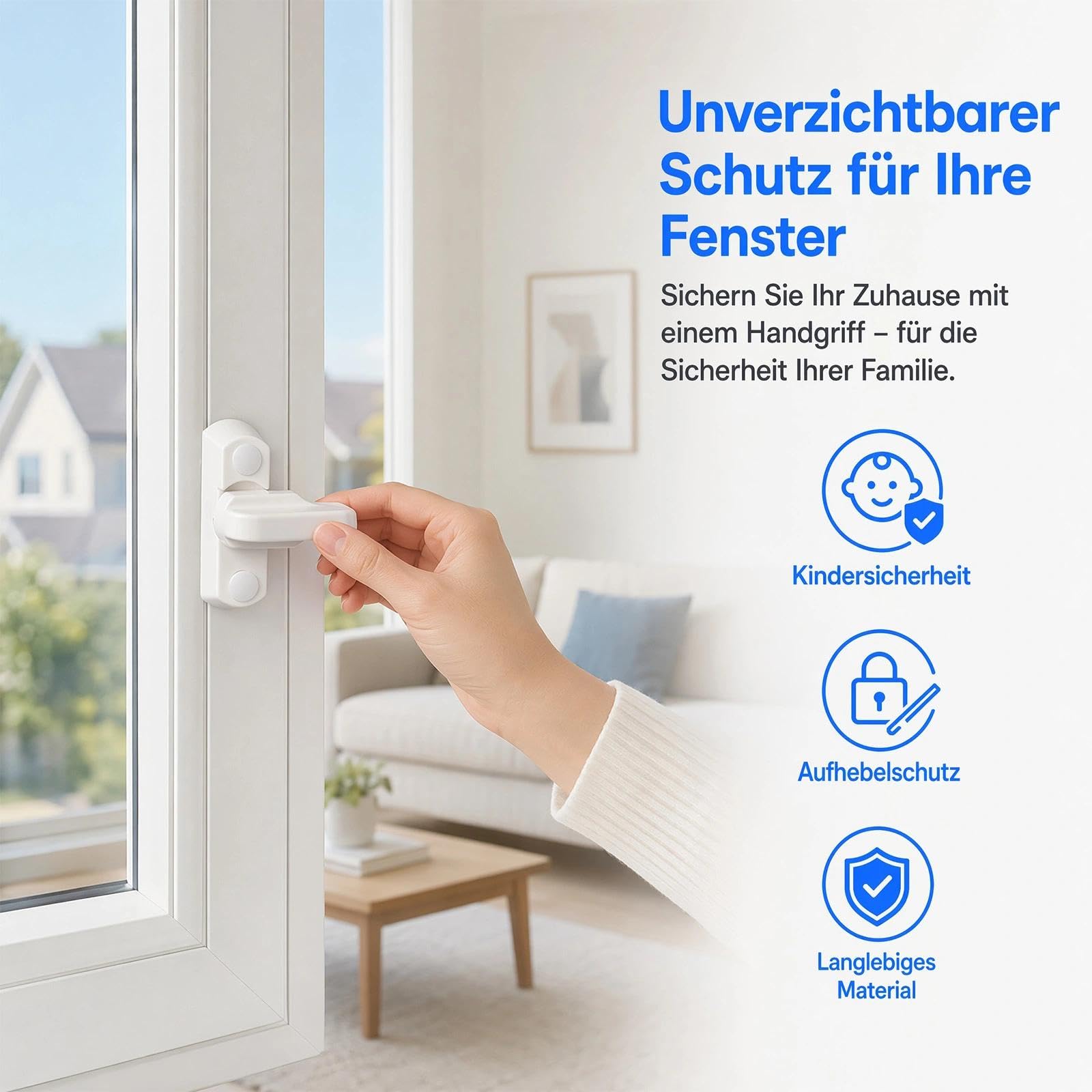 8 unidades de cierres de ventana antirrobo, cerradura de ventana de aleación de aluminio, cerrojo para ventanas de madera y UPVC, protección antirrobo, seguridad para ventanas, 45 mm x 18 mm, color