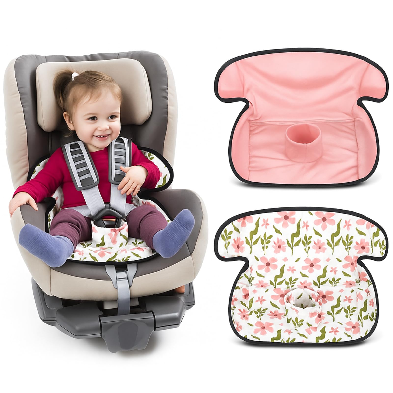 2 Pack Floral Car Seat Protector for Potty Training Waterproof Piddle Pad Cover from Spillages Nappy Leaks Toilet