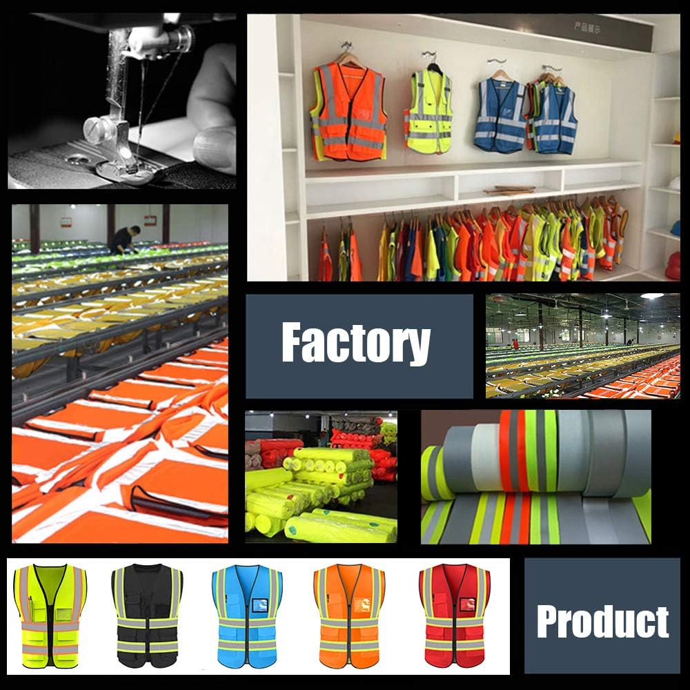 High Visibility Reflective Safety Vest Customize Logo With 5 Pockets Hi Vis Vest Outdoor Protective Workwear - Image 7