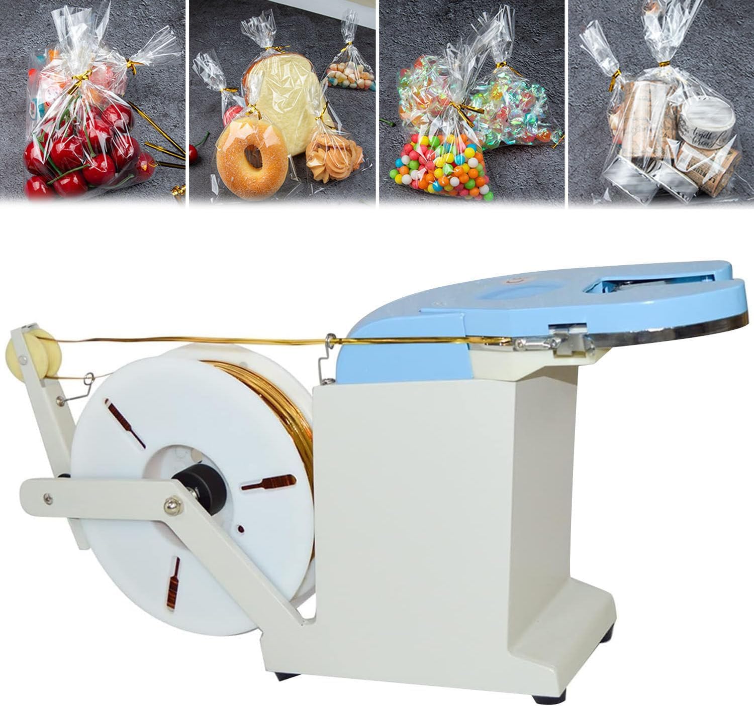Aserzenith 1 Commercial Bag Sealers,Treat Bag Tie Machine,Electric Food Bag Closure Twist Tying Machine,Bundling Machine,Bundling Diameter 0.-.2Mm