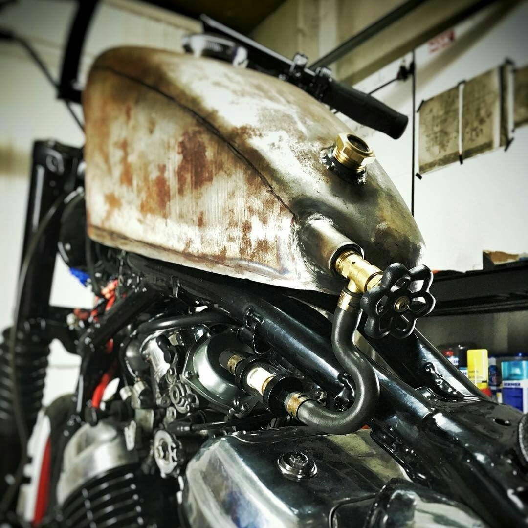 Motorcycle Brass Sight Glass Style External Fuel Gauge 3/4" NPT Steel