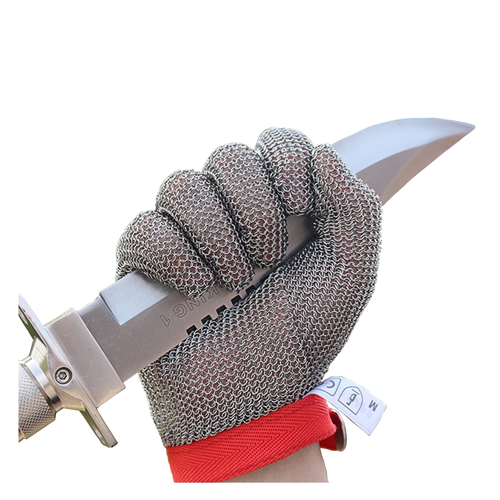 Guanti da Giardinaggio Guanti Resistenti A Taglio, Guanti in Metallo in Rete in Acciaio Inox, Guanti da Cucina per Macelleria da Cucina Guanti da Lavoro, 3 Taglie (Size : Medium)
