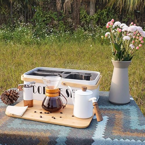 Miniatura 5 de SOTECH Juego de cafetera para verter sobre el gotero de café, molinillo de café manual, molinillo de vidrio para verter sobre la cafetera