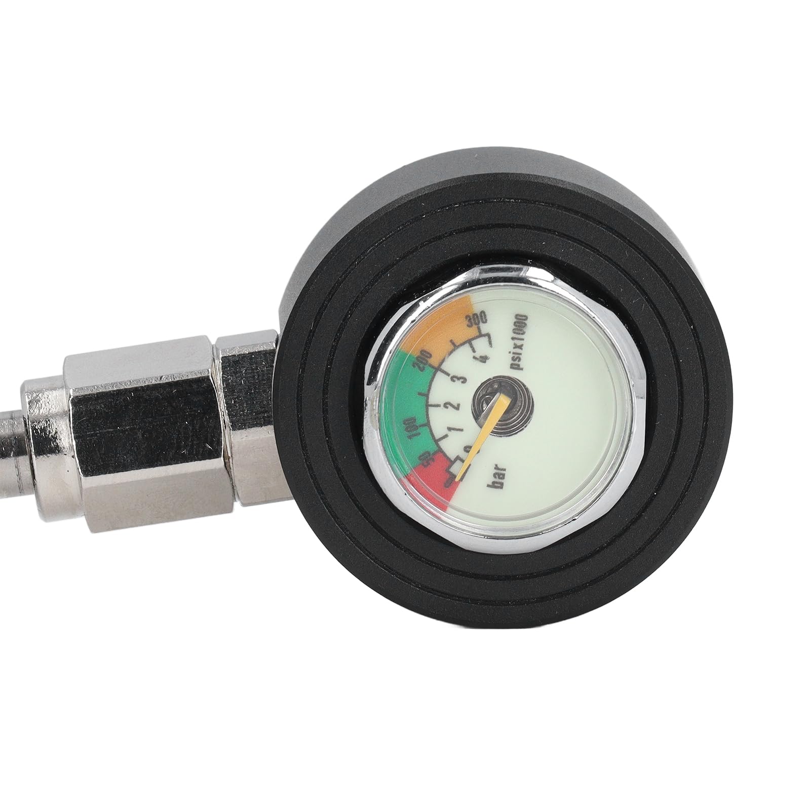 Manometro per Immersioni Subacquee Manometro Sommergibile Luminoso con Tubo Ad Alta Pressione per Attrezzatura Subacquea per Regolatore BCD (15 cm)