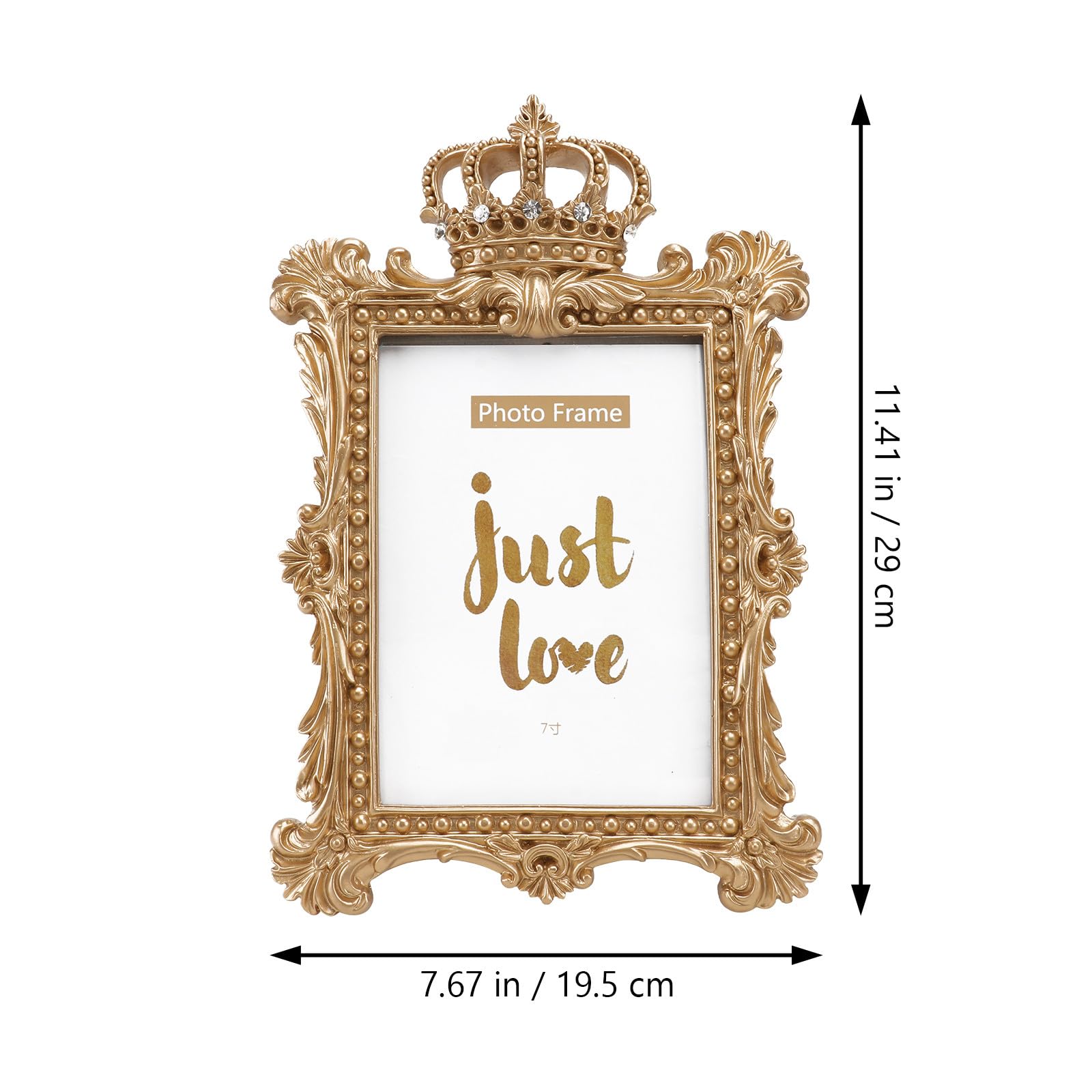 Marco de Fotos Hecho de Resina y Vidrio Varios estilos de Estilo Retro Europeo Dorado Decorativa Adecuado para Decoración de Escritorio y Sala de Estar
