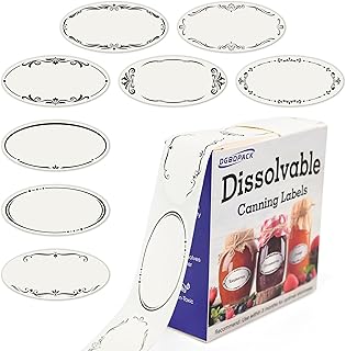 DGBDPACK 400 Dissolvable Canning Labels for Mason Jars, Small Pantry Lab...