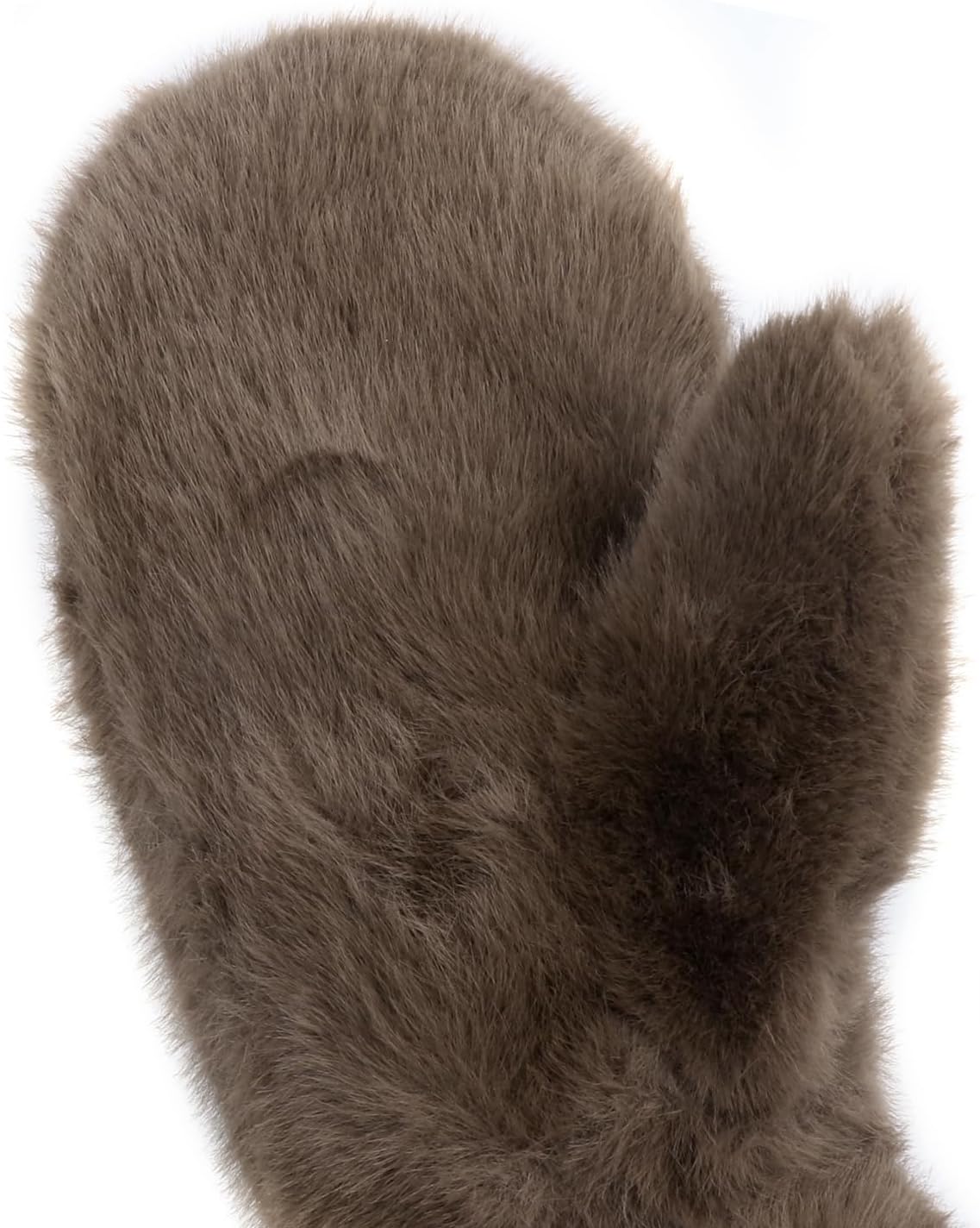 JUMISEE Women Winter Faux Fur Flip Cover Mittens Warm Soft Half Finger Fingerless Gloves - Image 7