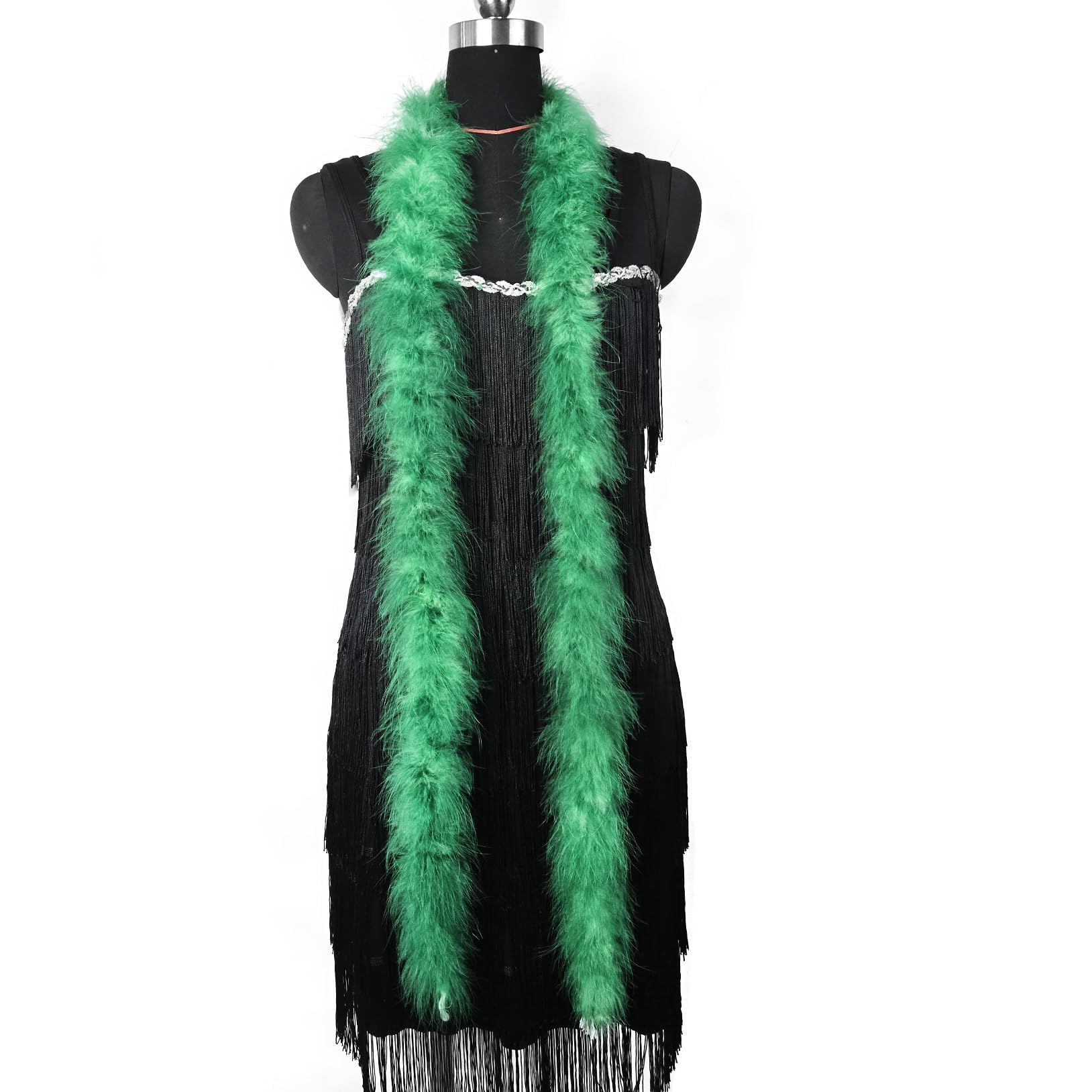2 Yards 20g Fluffy Marabou Feather Boa for DIY Craft Sewing Trim Home Wedding Party Decoration-Lime Green