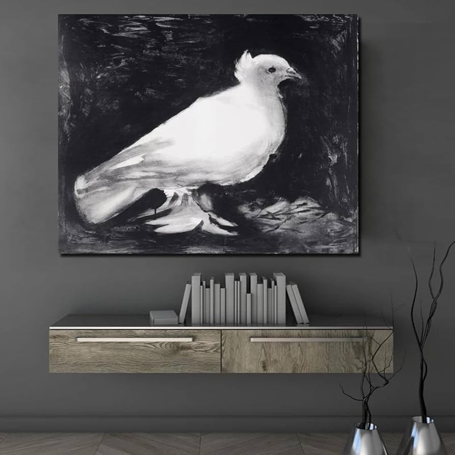 PICASSO LA COLOMBE BLEUE ピカソ美術館公式ポスター 鳩 パブロ・ピカソ（による）古いリトグラフ「青い鳩