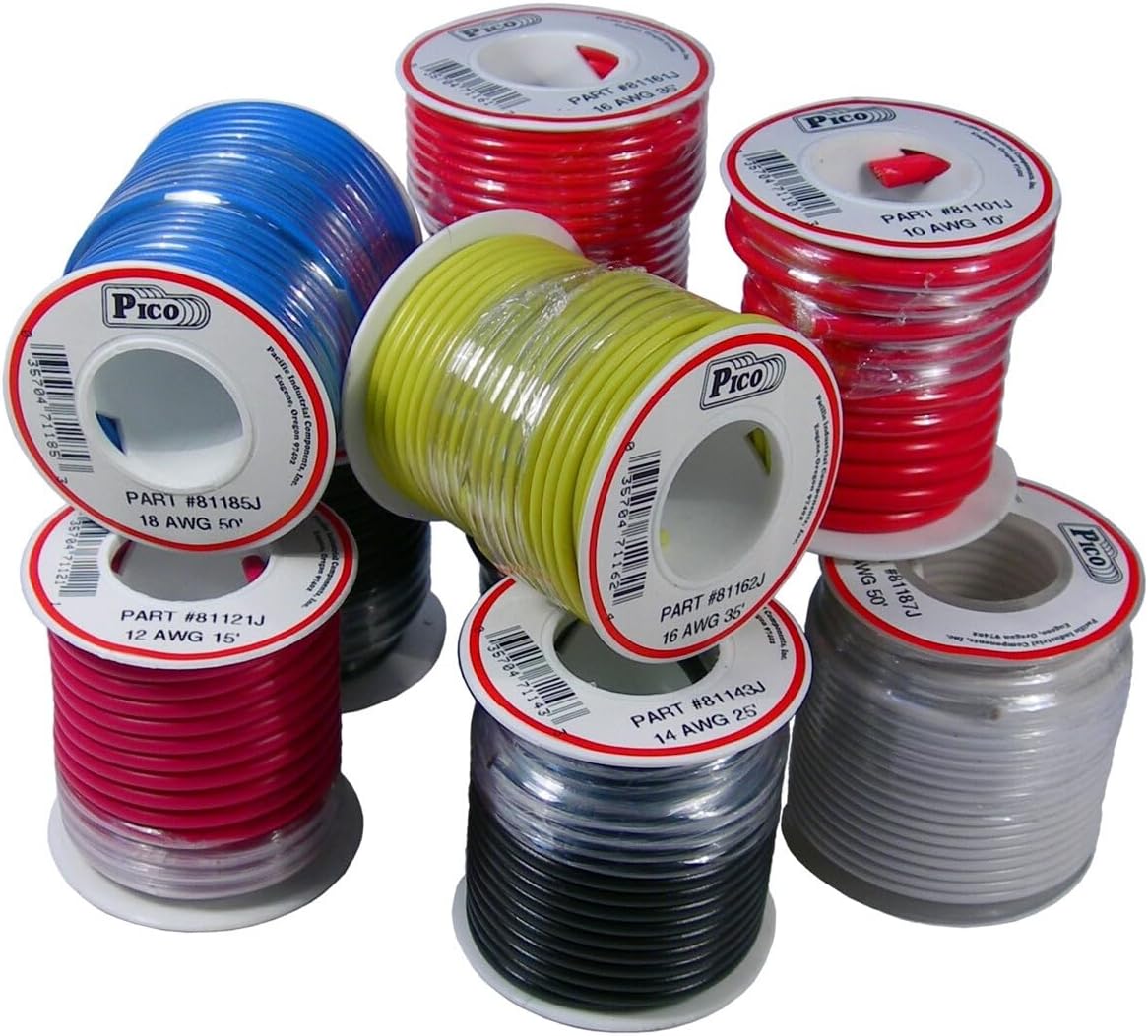 Pico 0006-J-10 10 Primary Wire Junior Spool Assortment 10-18 AWG Assorted Colors