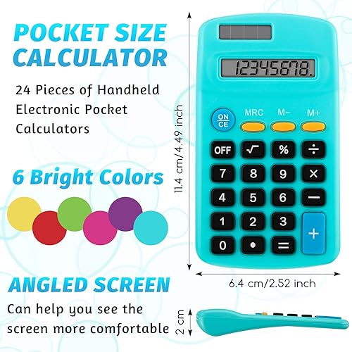 Miniatura 2 de Calculadora de tamaño de bolsillo pantalla de 8 dígitos calculadora básica batería solar doble potencia mini calculadora para escritorio hogar