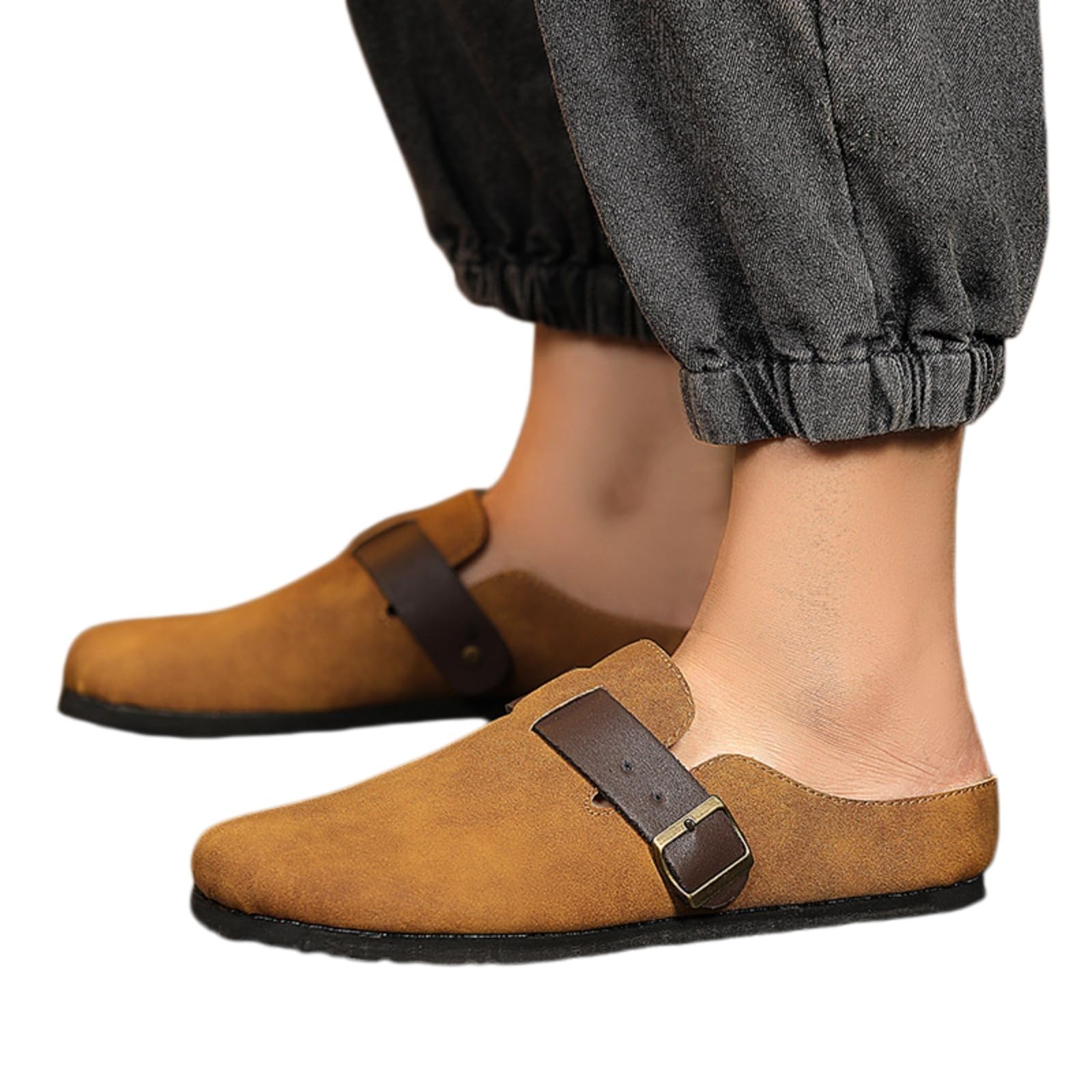 Pantofole Casual Uomini in Pelle, Comode Scarpe Leggere con Semplice Scivolo sullo Stile per attività All'aperto all'Interno