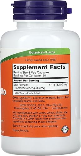 Miniatura 2 de Now Foods Saw Palmetto 550mg 100 Vcaps