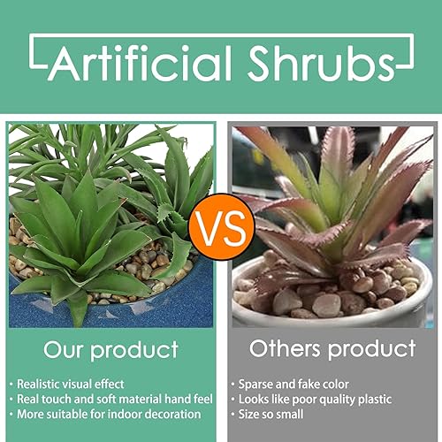 Miniatura 50 de Hollyone Plantas suculentas artificiales grandes en macetas, plantas suculentas falsas de plástico en maceta con maceta de cerámica blanca para 1