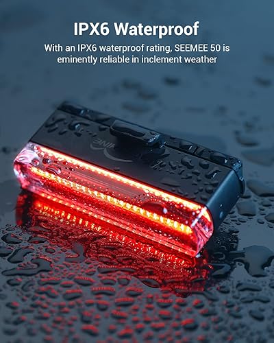 Miniatura 5 de Magicshine SEEMEE - 50 luces traseras para bicicleta, luces traseras recargables USB-C, Auto Group-SYNC  IPX6 impermeable  Montaje posterior de