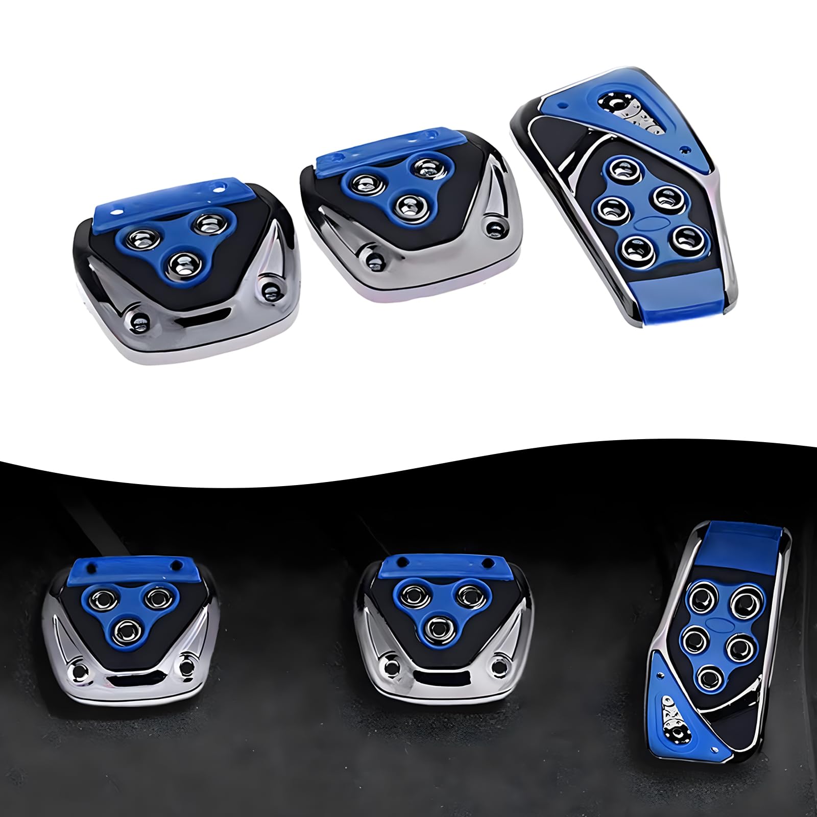Photo 1 of ***ONLY 1*** Flygun Pack-3 Car Pedals Set, Brake Pedal Cover, Accelerator Pedal Protector, Universal Automobile Modification Accessories, for Most Manual Cars, Trucks and Vans (Blue)