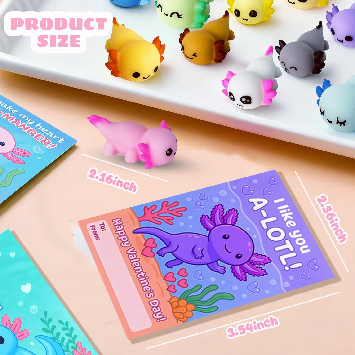 24 Packs Axolotl Mochi Squishy Toy,Bulk Stress Relief Fidget Toy,Mini Squishies Axolotl Party Favors Classroom Gifts