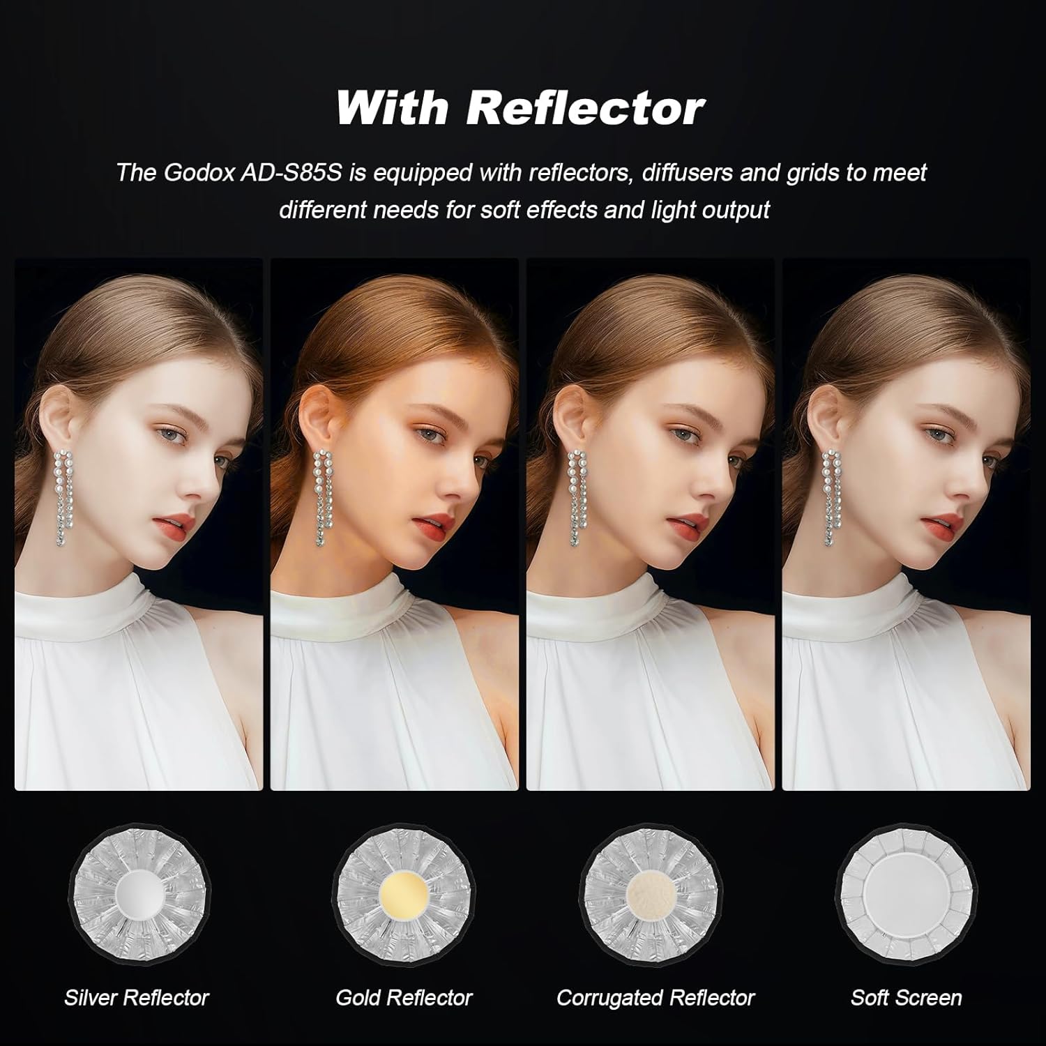 Godox AD-S85S Godox Mount Softbox 85cm/33.5inch Soft Box with Grid Diffusers Reflector Carry Bag for AD400 Pro AD300 Pro Strobe Flash and ML100bi ML100RGB ML60 ML60Bi ML60II Bi ML30 ML30Bi LED Light