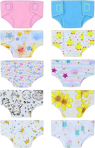 ZITA ELEMENT 10 pañales para muñecas de bebé de 14 a 16 pulgadas, accesorios de ropa