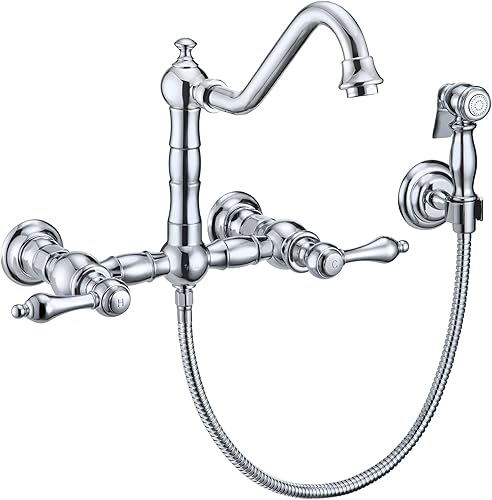 Miniatura 4 de WHKWLV3-9402-NT-BN - Grifo de montaje en pared, níquel cepillado